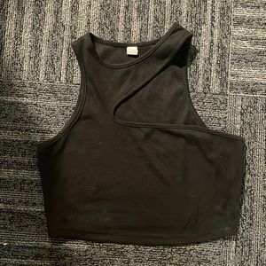 Black cut out tank top